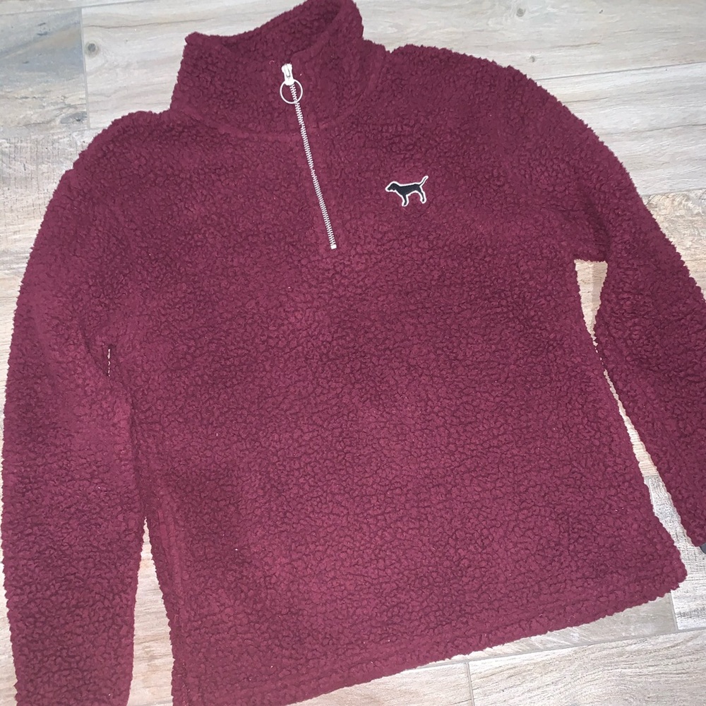 Maroon Sherpa 1/4 zip
